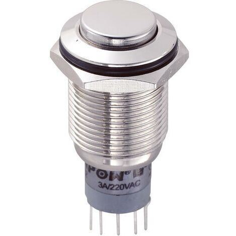 Bouton-poussoir antivandalisme TRU COMPONENTS LAS2GQH-22/N/P 701932 250 V/AC 3 A 2 x On/(On) à rappel 1 pc(s) (1/4)