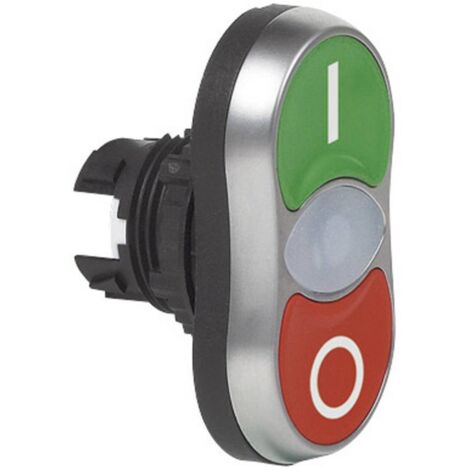 BACO BAL61QH21 L61QH21 Bouton-poussoir à double touche collerette plastique, chromé vert, rouge 1 pc(s) D78132 (1/3)