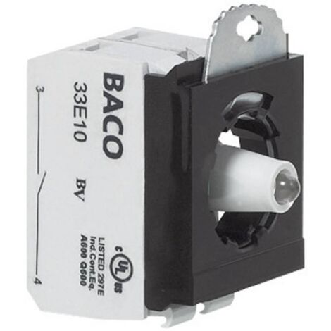 BACO BA333EAGL11 Élément de contact, Élément LED avec adaptateur de fixation 1 NF (R), 1 NO (T) vert à rappel 24 V 1 pc (1/3)