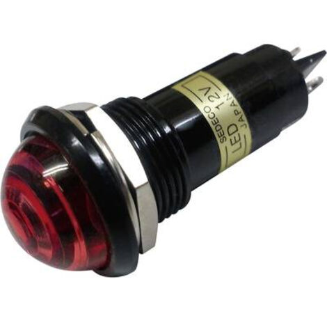 Voyant de signalisation LED rouge 12 V/DC – Résine phénolique – Tête obturatrice – Montage à vis avec œillets à souder – Sedeco - DC 1 PC