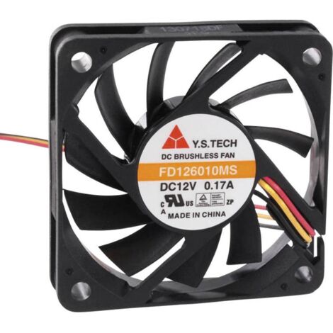 YS TECH FD126010MS(1F5) Ventilateur axial 12 V/DC 35.7 m³/h (L x l x H) 60 x 60 x 10 mm (1/2)