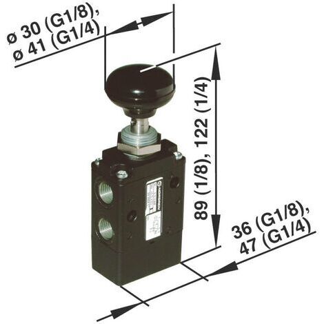 IMI NORGREN Vanne pneumatique à commande mécanique 03040402 Matériau du boîtier aluminium 1 pc(s) S69233 (1/3)