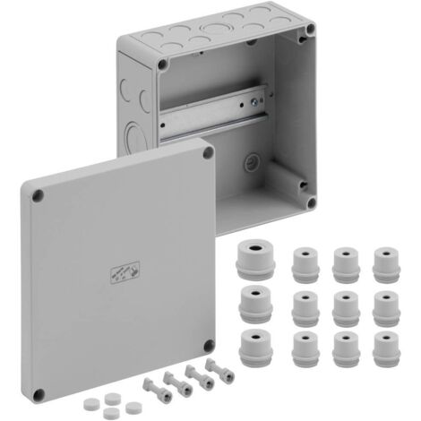 Boîte de dérivation 61691201 – Dimensions 182 x 180 x 90 mm – Protection IP54/IP66 – Polypropylène – 1 pièce – Ouvertures prédécoupées – Spelsberg - GRIS 182 X