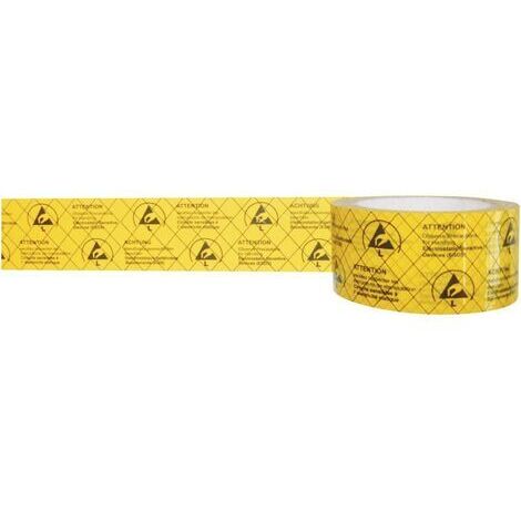Ruban adhésif antistatique (ESD) BJZ C-195 005-PP jaune, noir (L x l) 50 m x 50 mm 50 m (1/2)