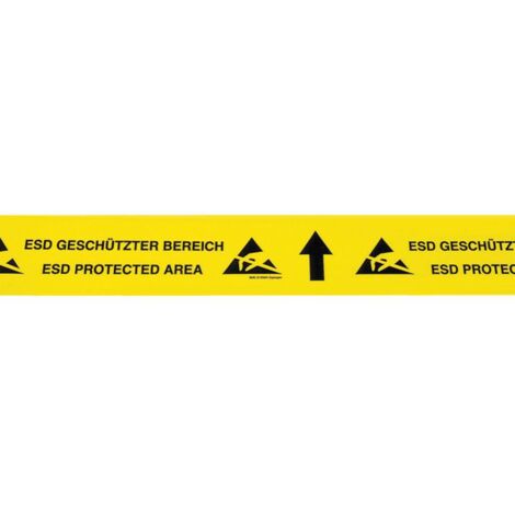 Ruban adhésif antistatique (ESD) BJZ C-195 075 jaune, noir (L x l) 15 m x 70 mm 15 m Q60153 (1/2)