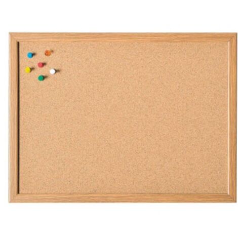 Panneau d'affichage en liège marron 121923 – Dimensions 80 cm x 60 cm – Matériau liège pour affichage efficace – Fixation murale incluse – Magnetoplan
