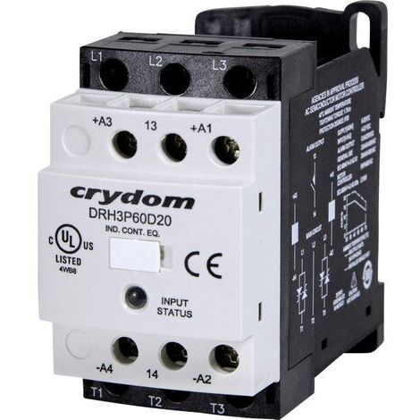 Crydom DRH3P60D20 Contacteur à semi-conducteurs à commutation au zéro de tension 20 A 1 pc(s) W816221 (1/3)