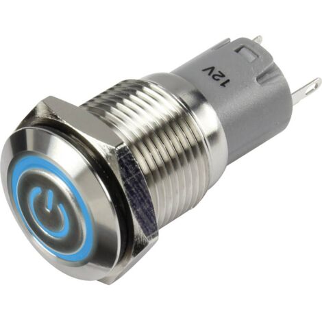 Bouton-poussoir TRU COMPONENTS LAS2GQF-11ET/B/12V/S/P 1303022 48 V/DC 2 A 1 x On/(On) IP65 à rappel 1 pc(s)