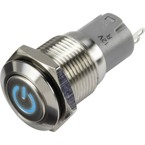 Interrupteur à pression TRU COMPONENTS LAS2GQF-11ZDT/B/12V/S/P 1303018 48 V/DC 2 A 1 x On/On IP65 à accrochage 1 pc(s) (1/2)