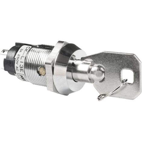 NKK Switches CKL13EFW01 CKL13EFW01 Commutateur à clé 250 V/AC 3 A 1 x On/Off/On 2 x 45 ° 1 pc(s)