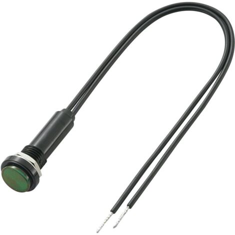 Voyant standard 726603 – Ampoule LED verte 230V – Boîtier polycarbonate rond – Pour montage à fils – Diamètre 10mm – Sedeco - VERT 1 PC