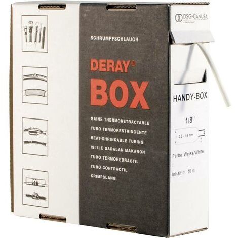 Gaine thermorétractable sans colle 2:1 DSG Canusa DERAY-Box 8610024902 blanc Ø intérieur nominal (avant réduction): 2.4