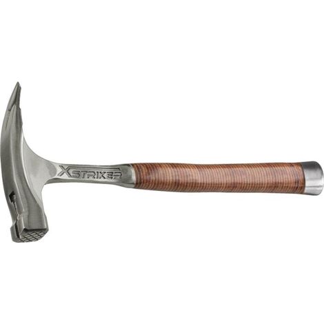 Marteau de charpentier tout acier 965 g – Aimant rugueux – Manche en cuir – Pour bois dur et teck – Outil professionnel – Peddinghaus