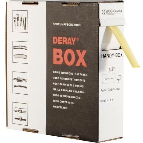 Gaine thermorétractable sans colle 2:1 DSG Canusa DERAY-Box 8610064102 jaune Ø intérieur nominal (avant réduction): 6.4 (1/2)