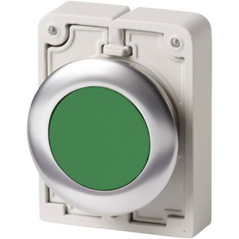 Eaton M30C-FD-G Bouton-poussoir vert chromé plat rond (1/2)