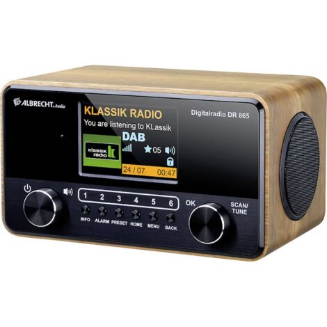 Albrecht DR 865 Radio de table DAB+, FM AUX sans barrière, avec télécommande, verrouillage clavier, fonction réveil boi