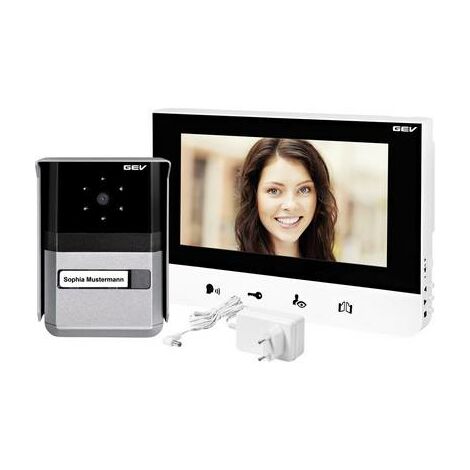 GEV Sophia Interphone vidéo filaire Set complet 1 foyer noir, blanc, anthracite - noir, blanc, anthracite