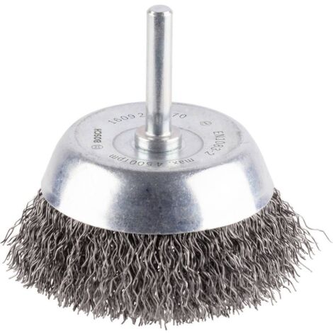 Brosse boisseau 70 mm à fils d'acier ondulés 0,3 mm 70 mm, 0,3 mm