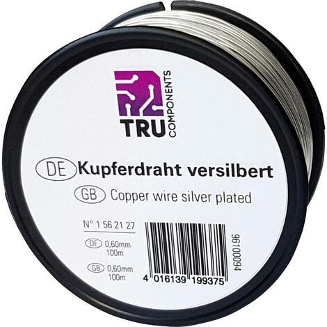 Fil de cuivre TRU COMPONENTS 1516006/40 1562139 Ø extérieur (sans vernis isolant): 0.60 mm 40 m (1/2)