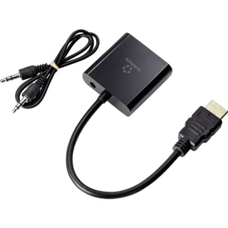 Adaptateur HDMI /M vers VGA /F + Audio jack 3.5 mm Noir - 0.15 m