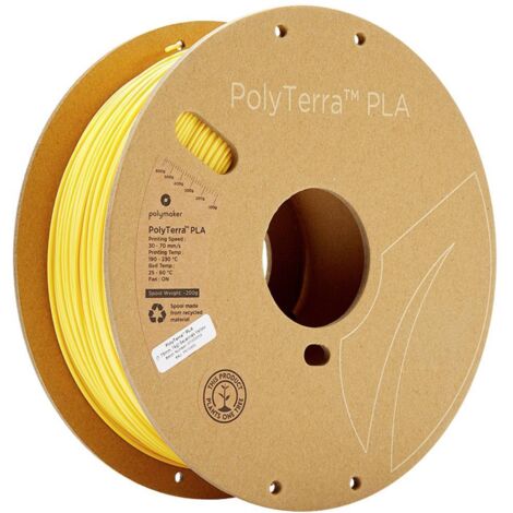 Polymaker 70850 PolyTerra PLA Filament PLA faible teneur en plastique 1.75 mm 1000 g jaune (mat) 1 pc(s) (1/4)