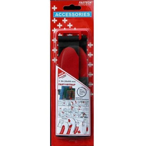 FASTECH® 690-330 Bande auto-agrippante avec boucle partie velours et partie agrippante (L x l) 600 mm x 38 mm noir, rou (1/5)