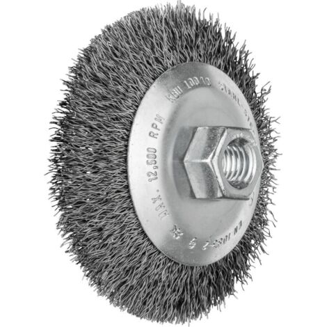 PFERD TOOLS Brosse conique non torsadée KBU Ø 100 x 10 mm M14 diamètre du fil d'acier 0,35 pour meuleuse d'angle POS KB (1/4)