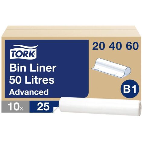 TORK 204060 Sac poubelle 50 l transparent 250 pc(s) (1/3)