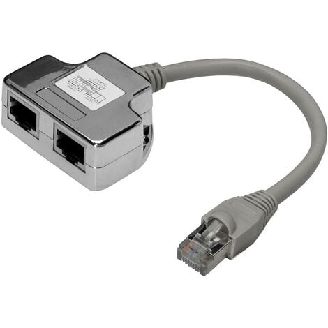 Adaptateur répartiteur de prise RJ45 réseau LAN Ethernet 1 à 2 prises,  longueur de câble: 25 cm