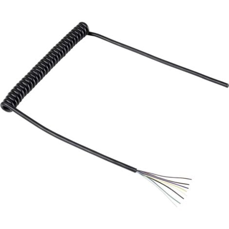 Câble spiralé TRU COMPONENTS 1570979 218 mm / 640 mm 8 x 0.12 mm² noir 1 pc(s)