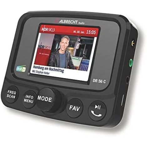 Albrecht DR 56 C Récepteur DAB+ Diffusion de musique Bluetooth, Fonction mains-libres, Fonction chargement, Support à v