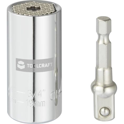 Toolcraft – Douille-embout 1/4' (6.3 mm) TO7273935 – Acier Chrome-Vanadium – Longueur 90 mm – Compatible avec clés à cliquet et perceuses - W518132 (1/4)