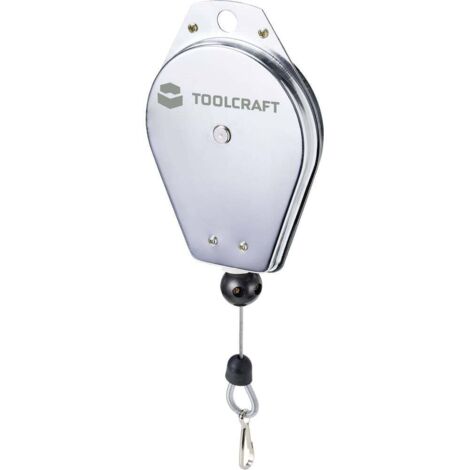 Toolcraft – Câble métallique à ressort 1,5 m – TO7392612 – Charge max. 2 kg – Diamètre câble 2 mm – Pour chantiers humides et espaces confinés