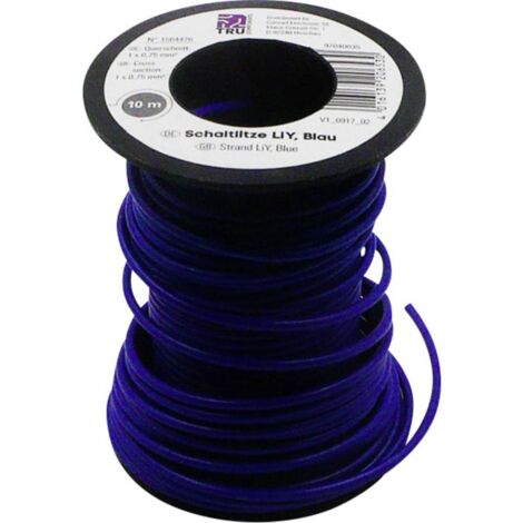 TRU COMPONENTS 1564476 Fil de câblage LiY 1 x 0.75 mm² bleu 10 m (1/2)
