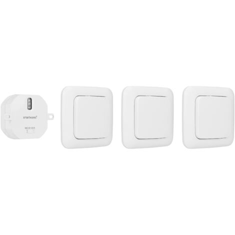 Smartwares – Commutateur mural sans fil 433 MHz – SH499567 – 1 canal – IP20 – Pour luminaire intérieur – Kit avec 3 interrupteurs (1/10)