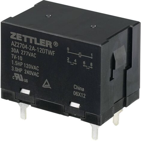 Zettler Electronics AZ2704-2A-12DTWF Relais pour circuits imprimés 12 V/DC 30 A 2 NO (T) 1 pc(s) (1/5)