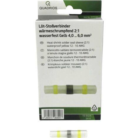 Quadrios 2011C401 Prolongateur 4 mm² 6 mm² entièrement isolé jaune 10 pc(s) Y678372 (1/3)