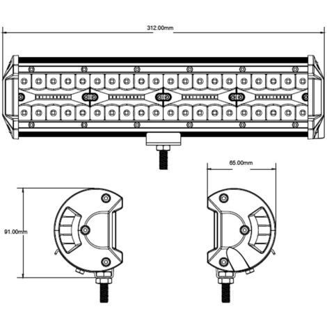 Berger & Schröter Projecteur de travail 10 V, 12 V, 24 V, 30 V LED Arbeitsscheinwerfer 240 W, 21600 Lumen KS81240combo