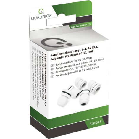 Quadrios 2102CA125 Assortiment de presse-étoupes PG13.5 PA66 blanc 1 set (1/5)