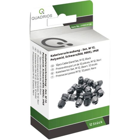 Quadrios 2102CA126 Assortiment de presse-étoupes M12 PA66 noir 1 set S620322 (1/5)