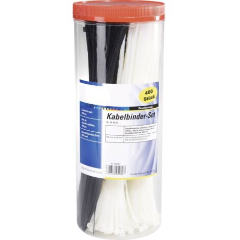 TRU COMPONENTS 1566535 28530c209 Serre-câble 200 mm 2.50 mm noir, naturel 1000 pc(s) (1/2)