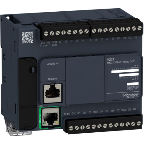 Schneider Electric – Module d'extension API TM221CE24R – Gestionnaire d'énergie 24 E/S – Tension 24V – Alimentation 100-240V