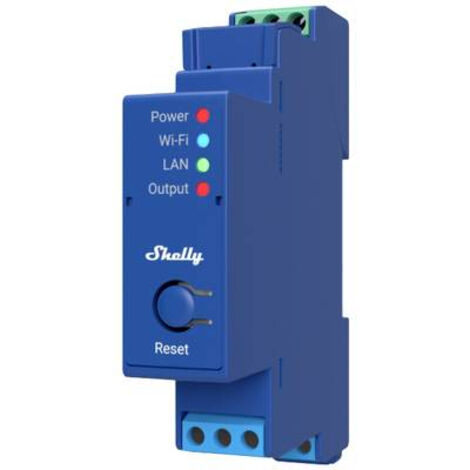 Shelly – Actionneur Wi-Fi 16 A – Connexion LAN et Bluetooth – Automatisation intelligente pour tableau électrique – Protection contre surcharges