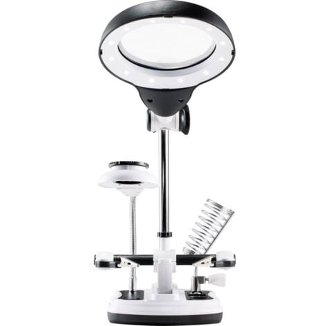 Lampe loupe LED TOOLCRAFT TO-7427316 Grossissement: 2.5 x, 5 x, 6 x, 10 x