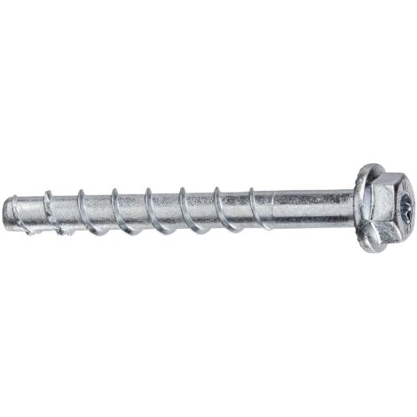 Fischer – Vis à béton 8 x 80 mm – Acier électrozingué – Tête hexagonale AEZ Torx – 50 pièces – Pour béton fissuré et brique