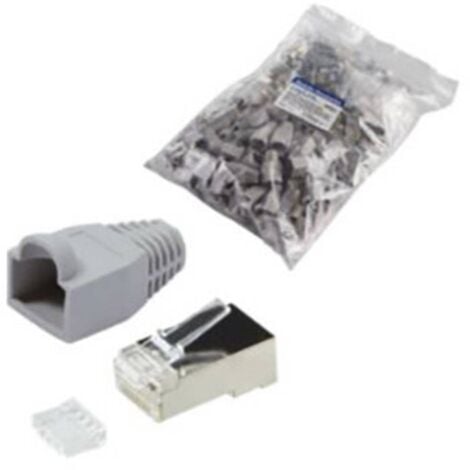 Connectique RJ45 CAT 6, blindé LogiLink MP0021 RJ45 mâle, droit Pôle: 8P8C gris 100 pc(s)