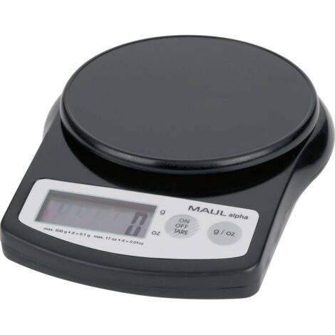 Maul MAULalpha 500G Pèse-lettre 16405 90 Plage de pesée (max.) 0.5 kg Lisibilité 0.1 g à pile(s) noir (1/3)
