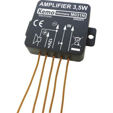 Amplificateur Mono (kit monté) Kemo M031N 5 V/DC, 6 V/DC, 9 V/DC, 12 V/DC 3.5 W 1 pc(s) (1/3)