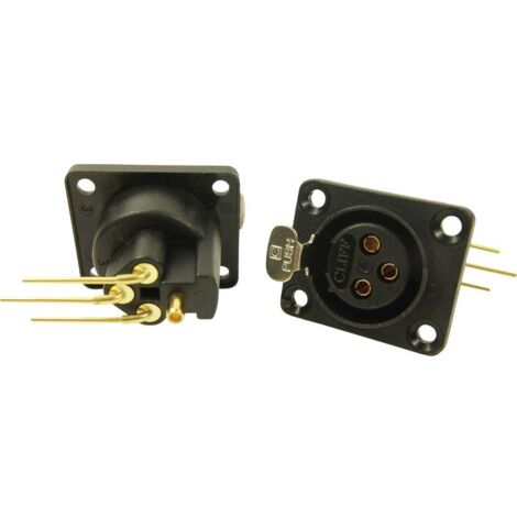 XLR embase femelle, contacts coudés Cliff CP30082 Nombre de pôles: 3 noir 1 pc(s) Y946111 (1/2)