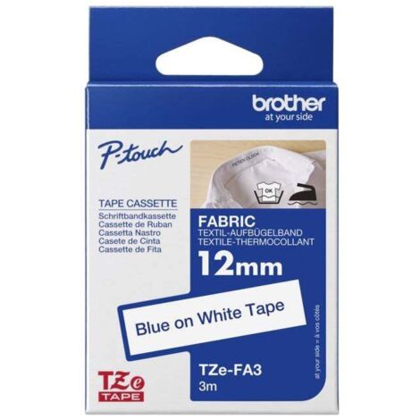 Brother TZe, TZ TZe-FA3 Couleur de ruban: blanc Couleur de police:bleu 12 mm 3 m (1/4)